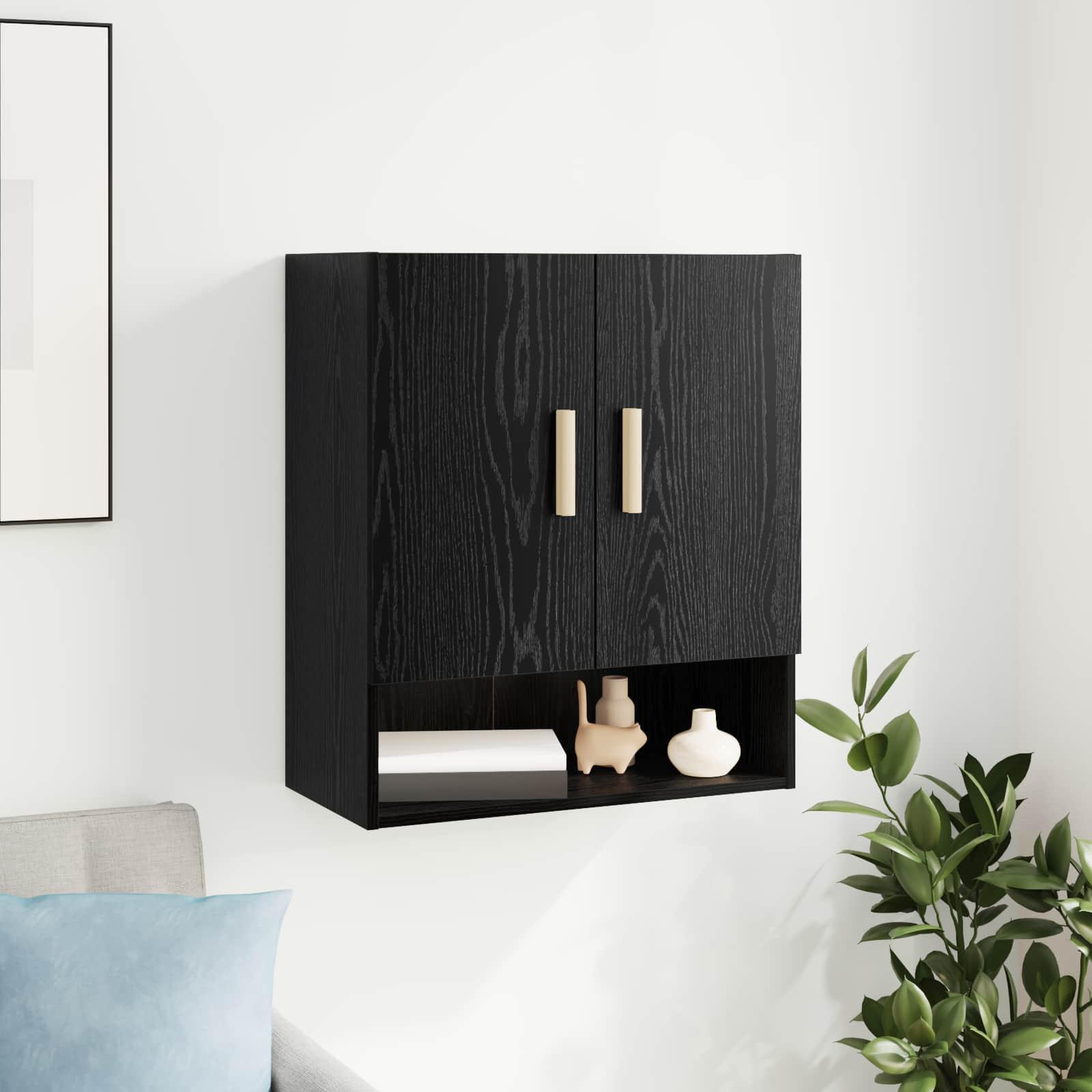 VÃ¦gskab VÃ¦gmonteret Sort eg 60 x 31 x 70 cm Konstrueret trÃ¦