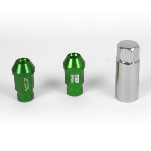 OMP Speed Nuts sæt 7075 - 40 mm M12 x 1,25 - 20 stk - Grøn