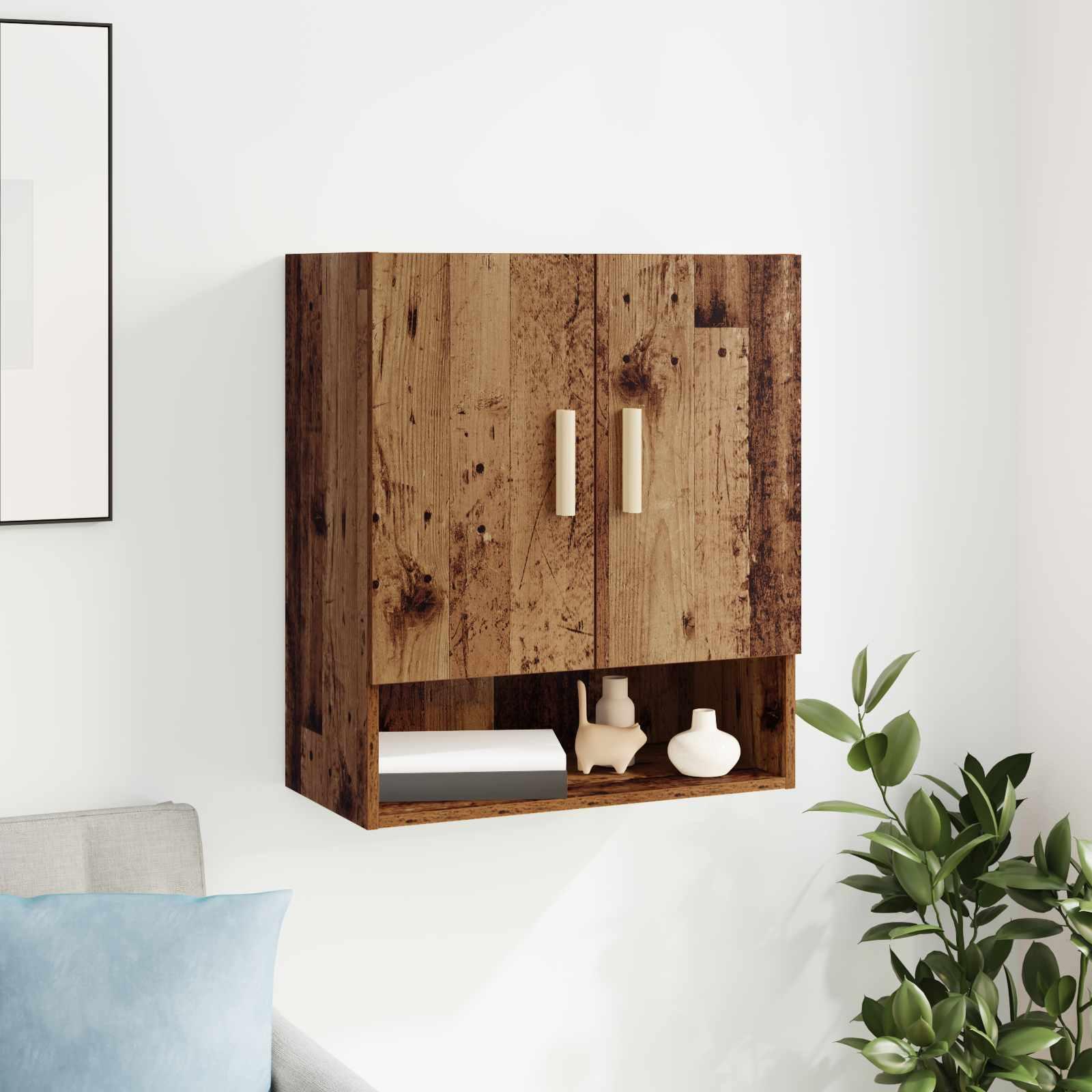 VÃ¦gskab VÃ¦gmonteret Gammelt trÃ¦ 60 x 31 x 70 cm Konstrueret trÃ¦