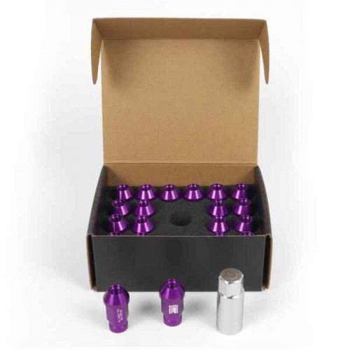 OMP hjulmøtrikker 7075, 40 mm, M14 x 1,50 - 20 stk, violet