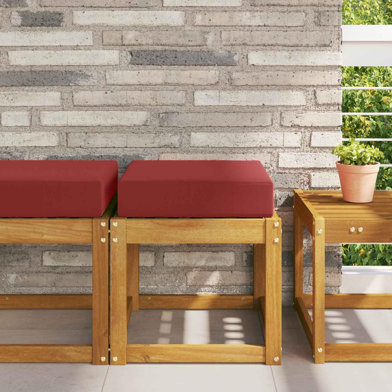 Udendørs sædepude - vinrød 40 × 40 × 8 cm, 100% polyester