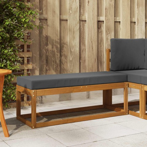 Udendørs Stolbænk Naturlig og Antracit 115 x 43 x 45 cm