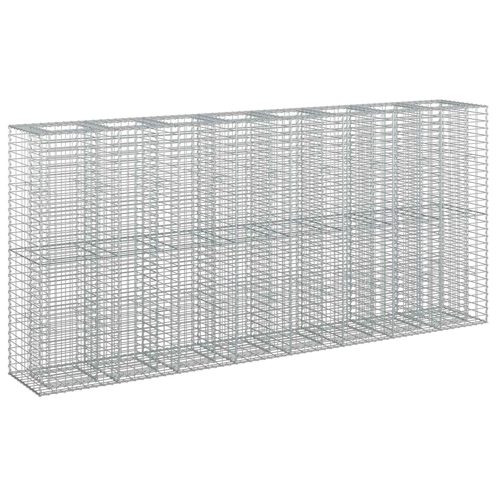 Gabion højbed 4 stk Sølv 330 x 50 x 150 cm Galvaniseret stål