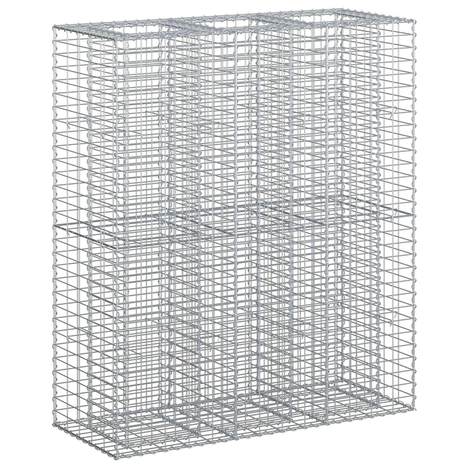 Gabion højbed 2 stk Sølv 130 x 50 x 150 cm Galvaniseret stål