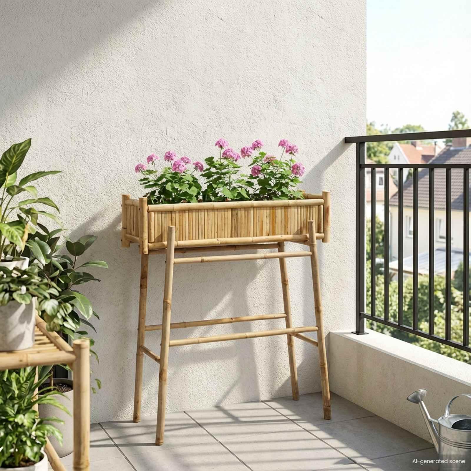 Havekrukke med holder Naturfarvet 100 x 38 x 114 cm Bambus