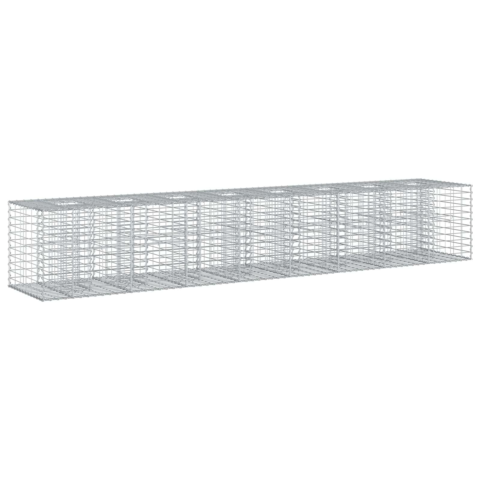 Gabion højbed 2 stk Sølv 340 x 60 x 55 cm Galvaniseret stål