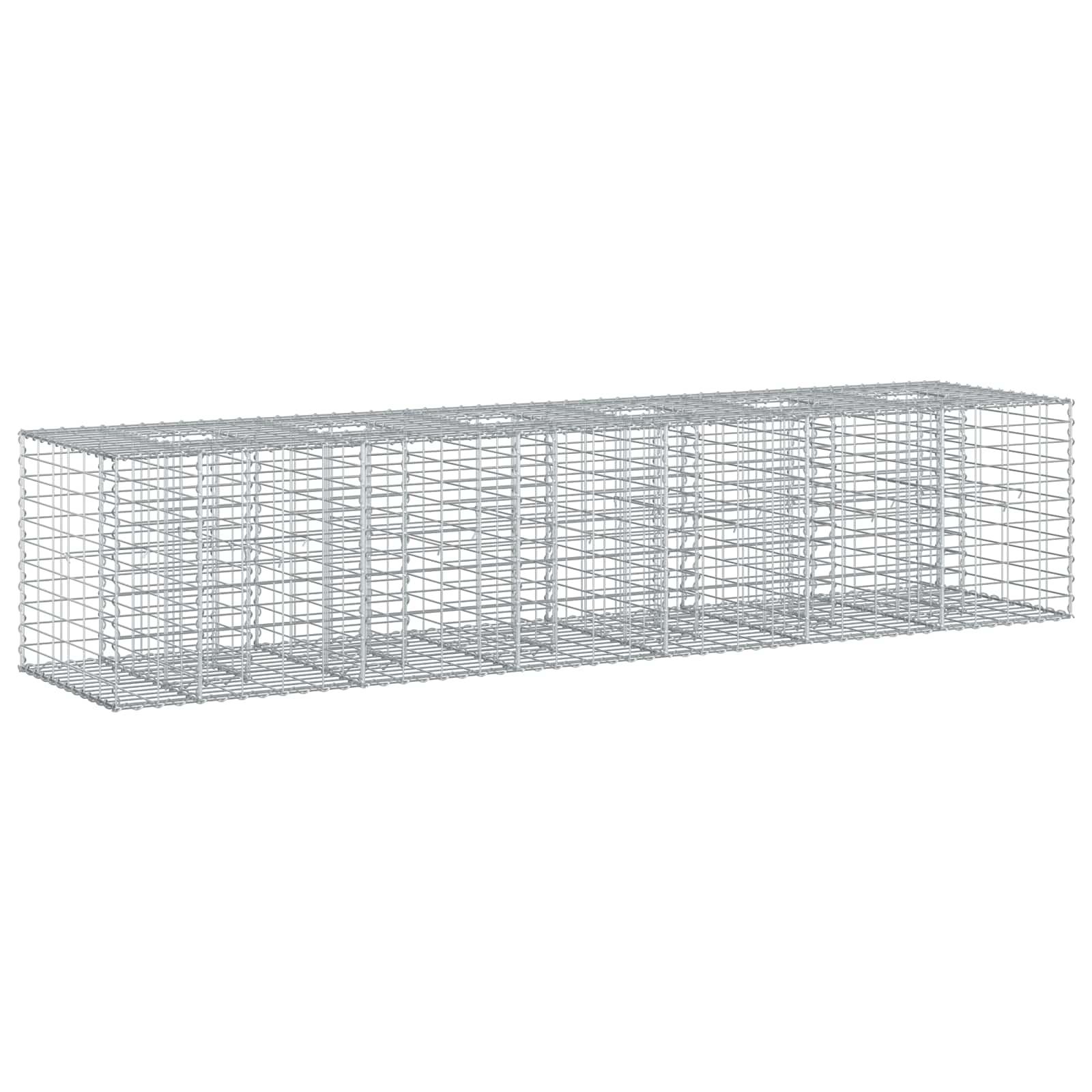 Gabion højbed 2 stk Sølv 260 x 60 x 55 cm Galvaniseret stål