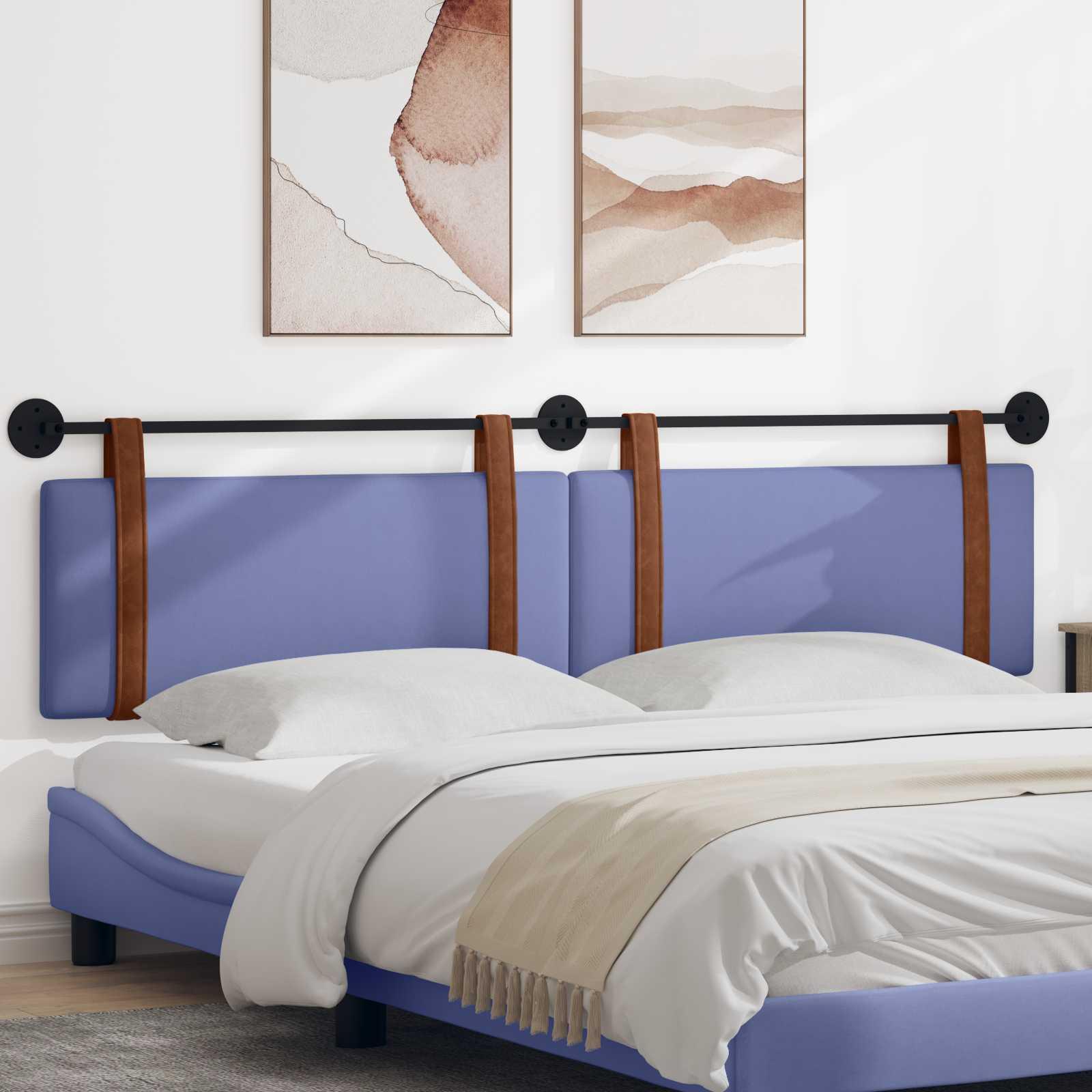 Hængende Hovedgavl Ensfarvet Jeans blå 210 x 55 x 5 cm Antik PU