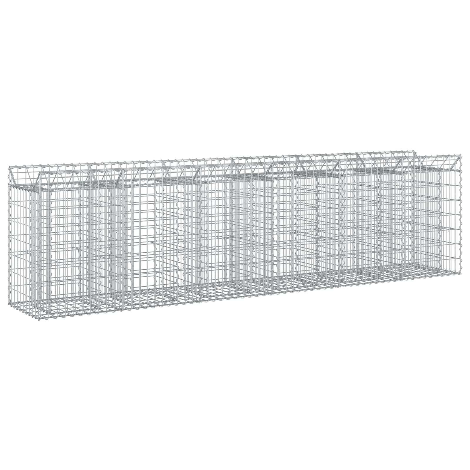 Gabion højbed 2 stk Sølv 300 x 50 x 80 cm Galvaniseret stål