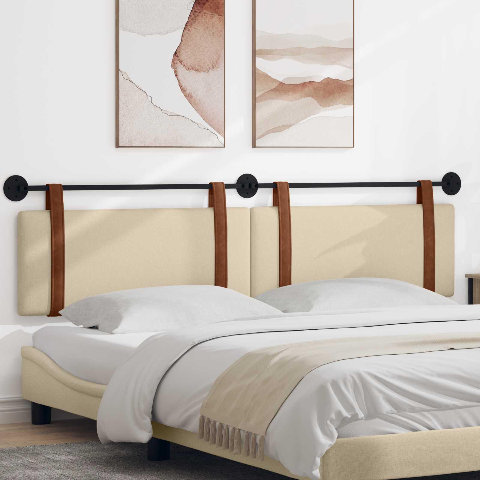 Hængende Hovedgavl Vægmonteret Creme 210 x 55 x 5 cm Antik PU