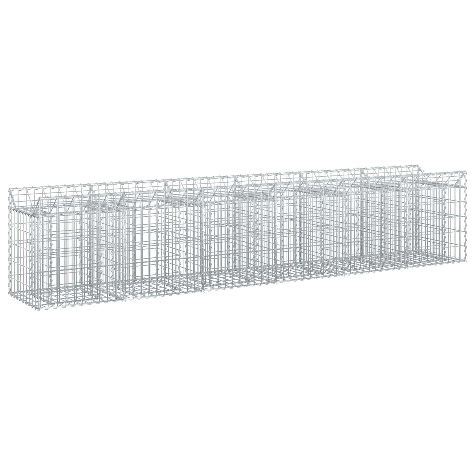 Gabion højbed 2 stk Sølv 300 x 50 x 60 cm Galvaniseret stål