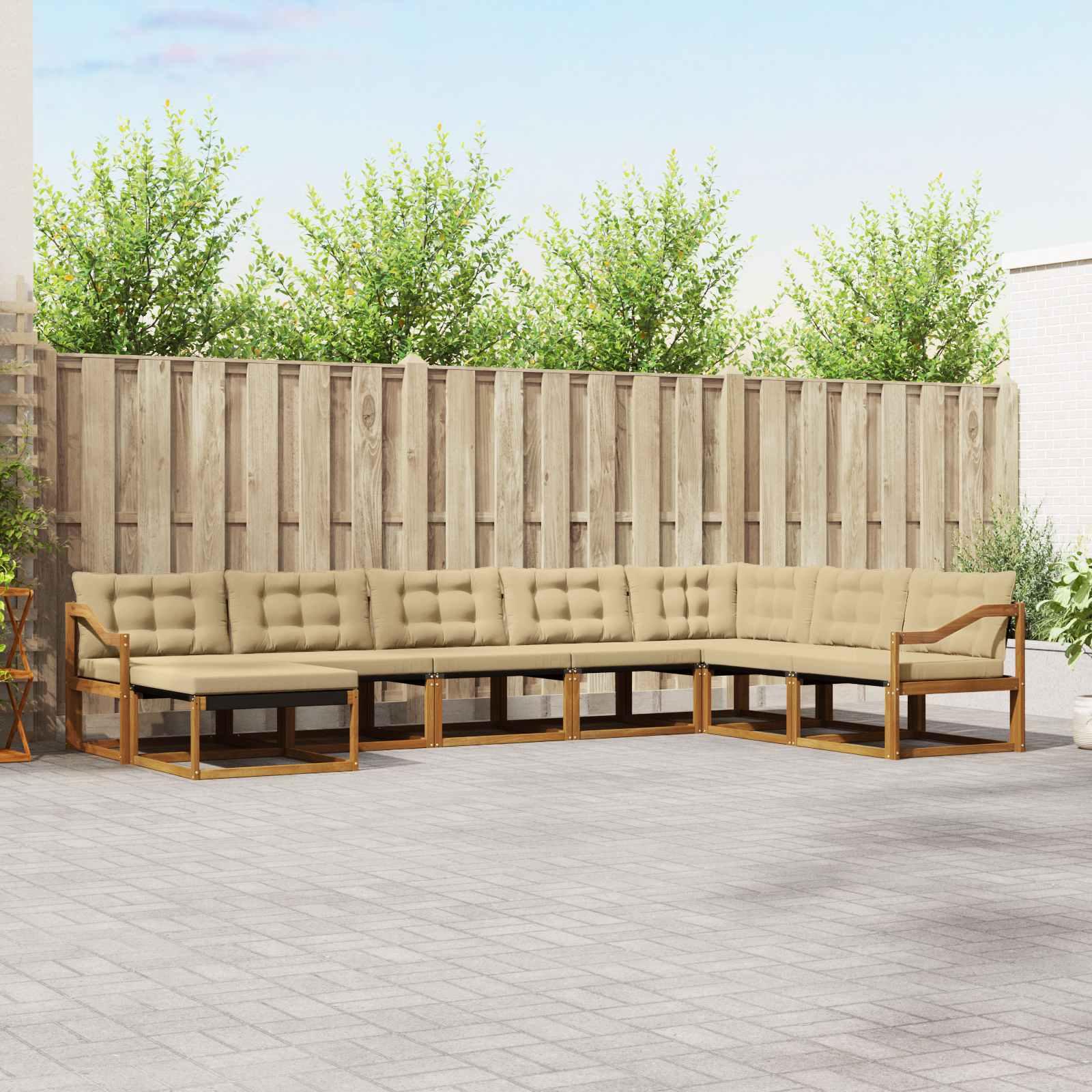 UdendÃ¸rs sofagruppe 24 stk Naturlig og Beige Massivt AkacietrÃ¦