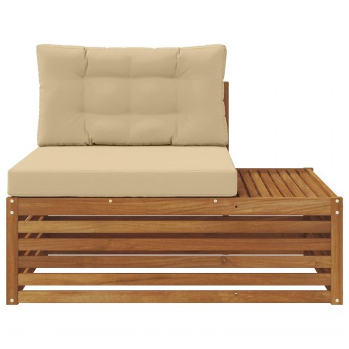 Udendørs end sofa med pude 3 Stk Naturfarvet 115 x 83 x 73 cm