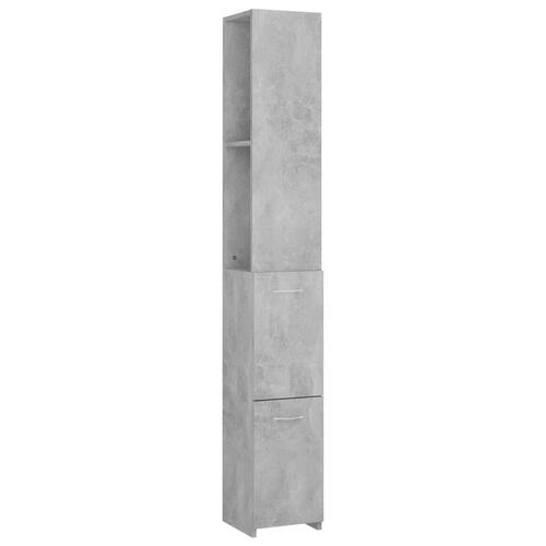Badeværelsesskab 25x26,5x170 cm konstrueret træ betongrå