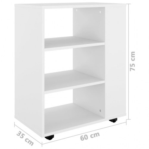 Rulleskab 60 x 35 x 75 cm - hvid