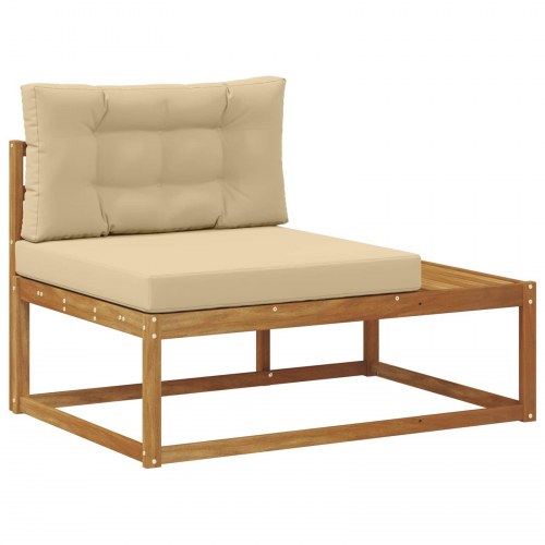 Udendørs end sofa med pude Naturfarvet 115 x 83 x 73 cm