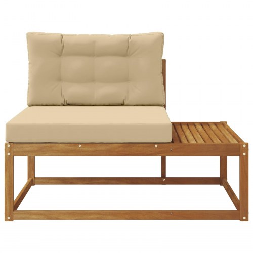 Udendørs end sofa med pude Naturfarvet 115 x 83 x 73 cm