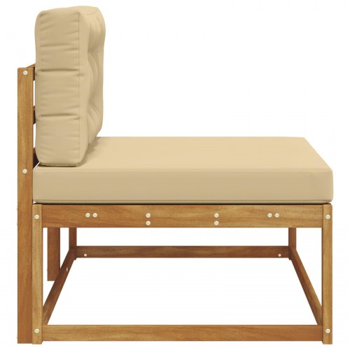 Udendørs end sofa med pude Naturfarvet 115 x 83 x 73 cm