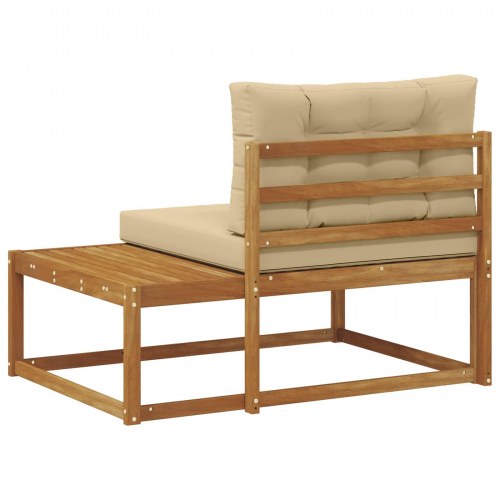 Udendørs end sofa med pude Naturfarvet 115 x 83 x 73 cm