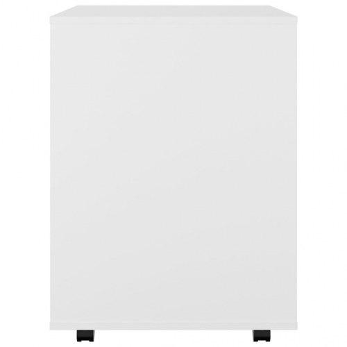 Rulleskab på hjul 60 × 53 × 72 cm - hvid, konstrueret træ