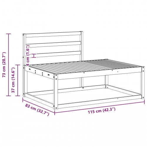 Udendørs end sofa Naturfarvet 115 x 83 x 73 cm
