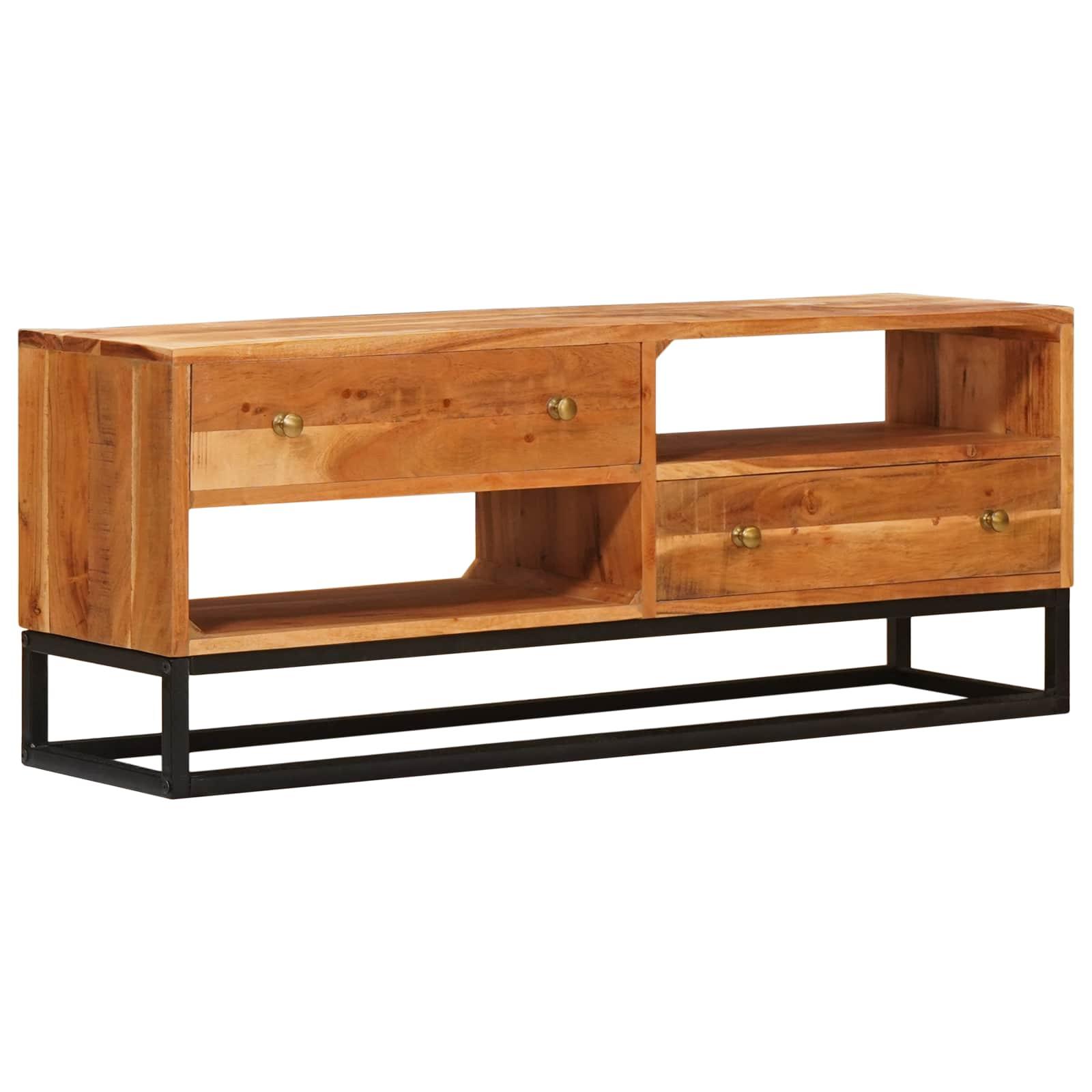 TV-skab Naturfarvet 110 x 30 x 44 cm Massivt AkacietrÃ¦