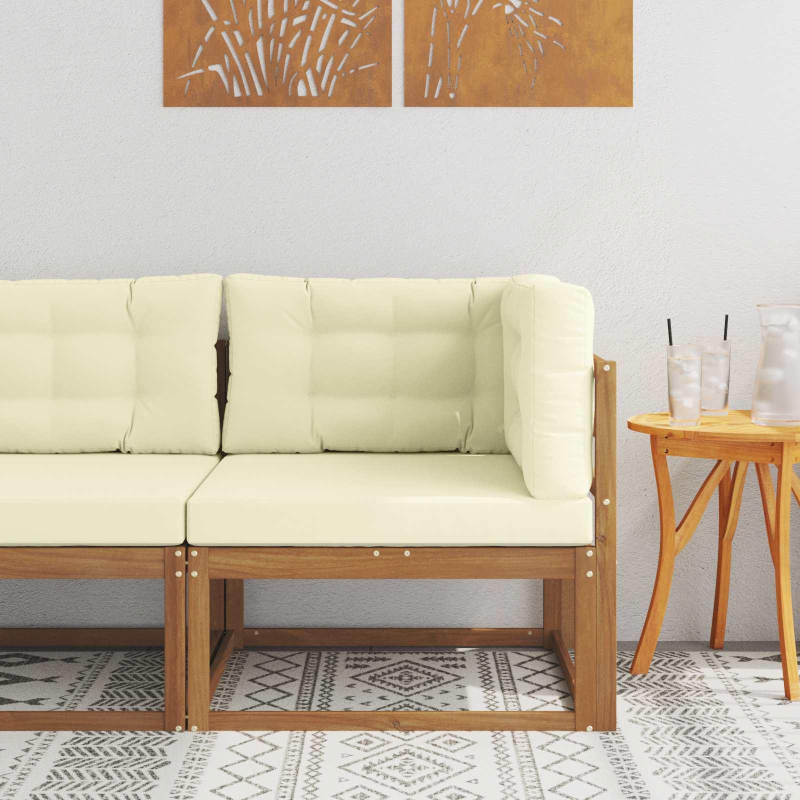 Udendørs 79 X 79 X 37 Cm - Natur og cremefarvet / Hjørnesofa