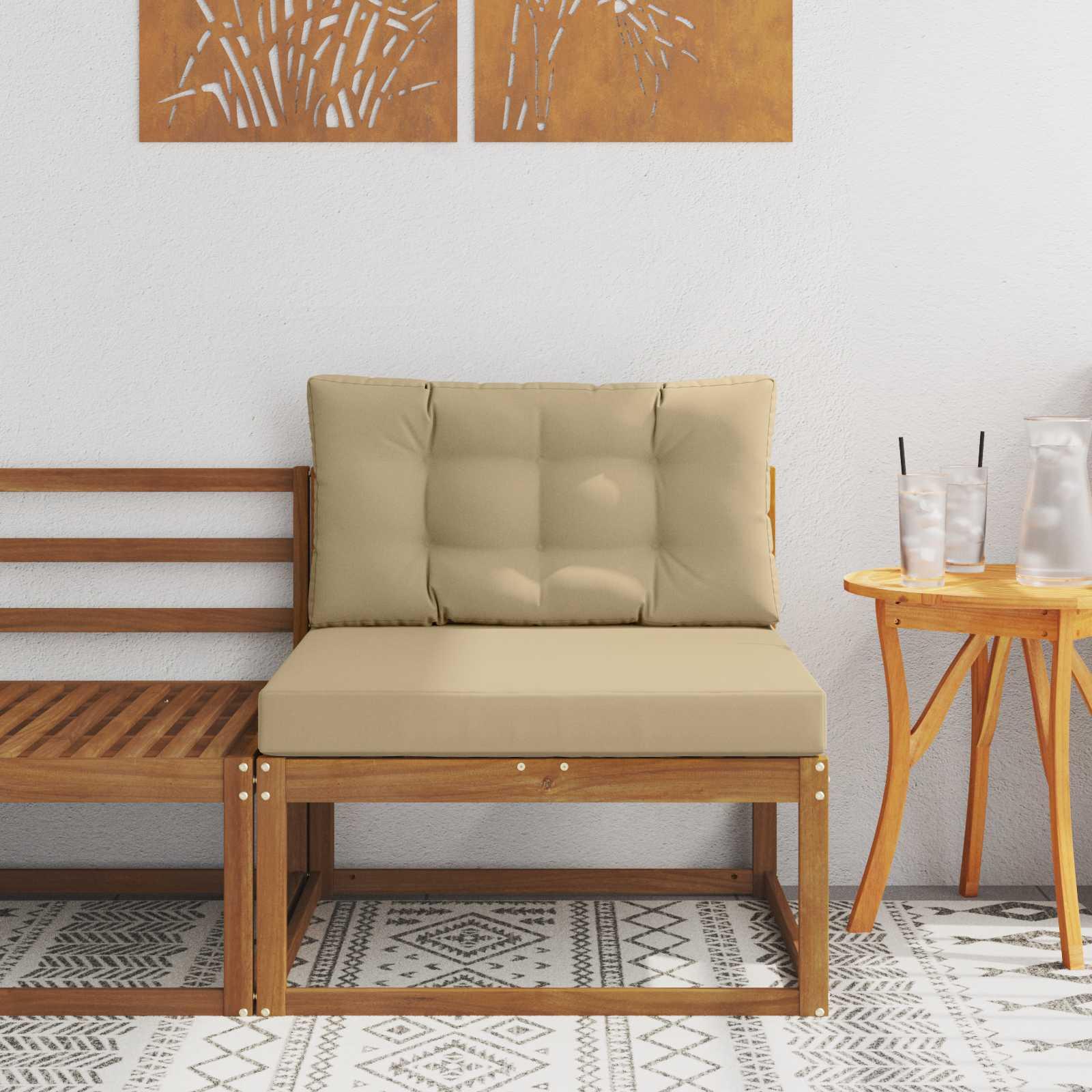 Udendørs 79 X 79 X 37 Cm - Naturlig og beige / Midtersofa