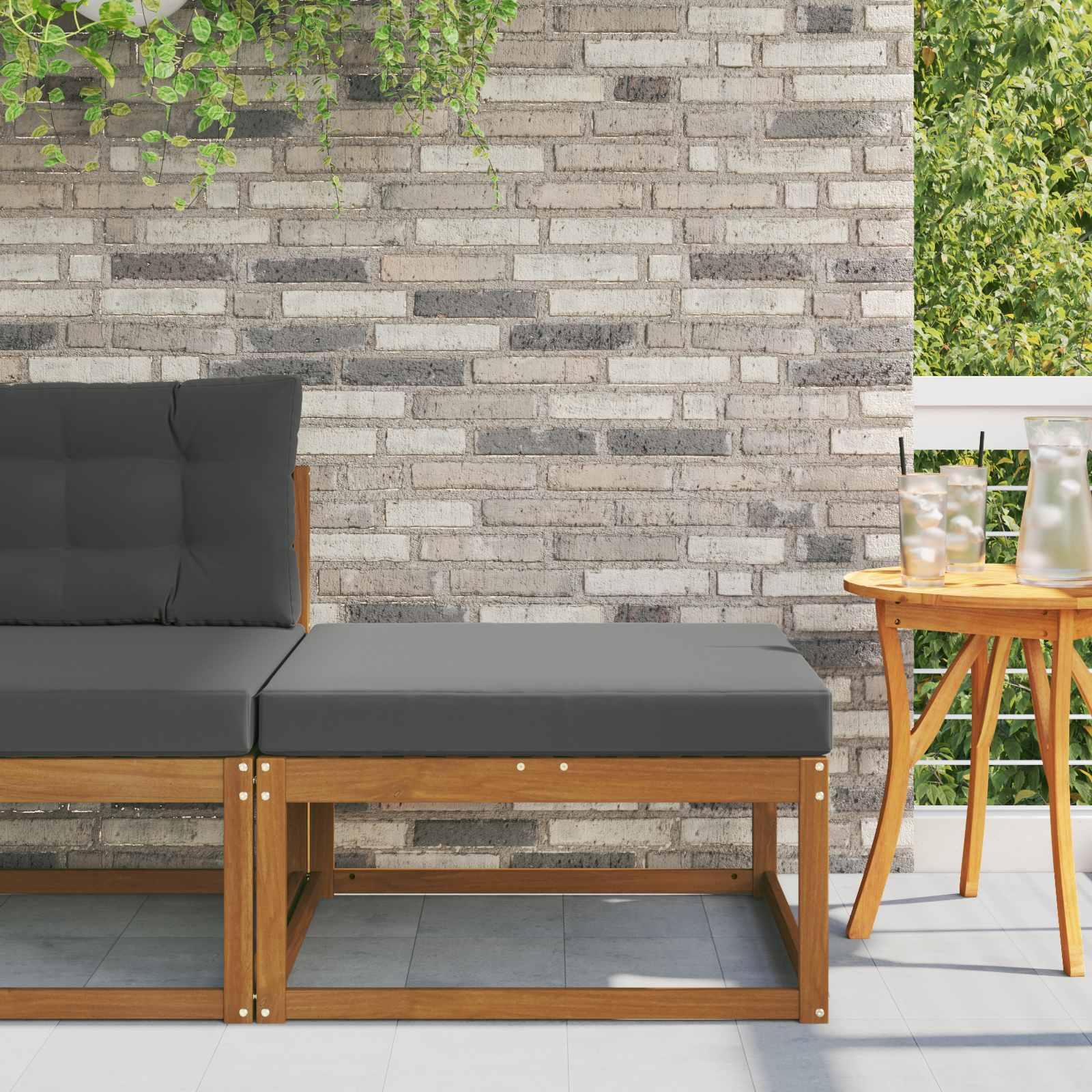 Udendørs 79 X 79 X 37 Cm - Naturlig og antracit / fodskammel