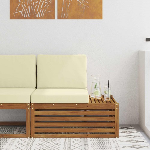 Udendørs end sofa Naturfarvet 91 x 63 x 73 cm Massivt Akacietræ