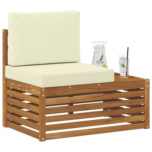 Udendørs end sofa Naturfarvet 91 x 63 x 73 cm Massivt Akacietræ