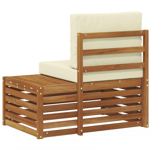 Udendørs end sofa Naturfarvet 91 x 63 x 73 cm Massivt Akacietræ