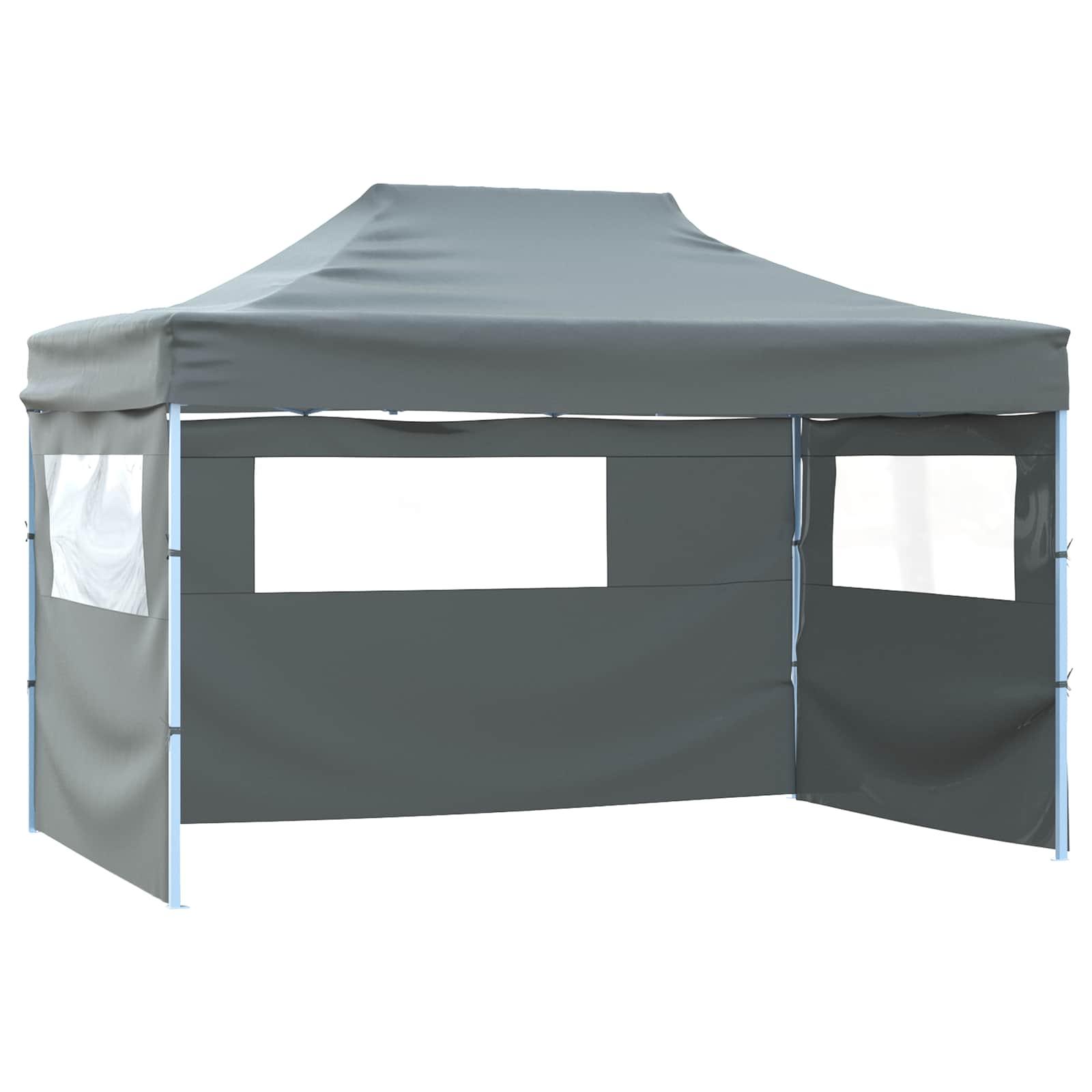 Foldbart Telt Pop-Up 3 X 4,5 M - Antracit / med 2 sidevægge