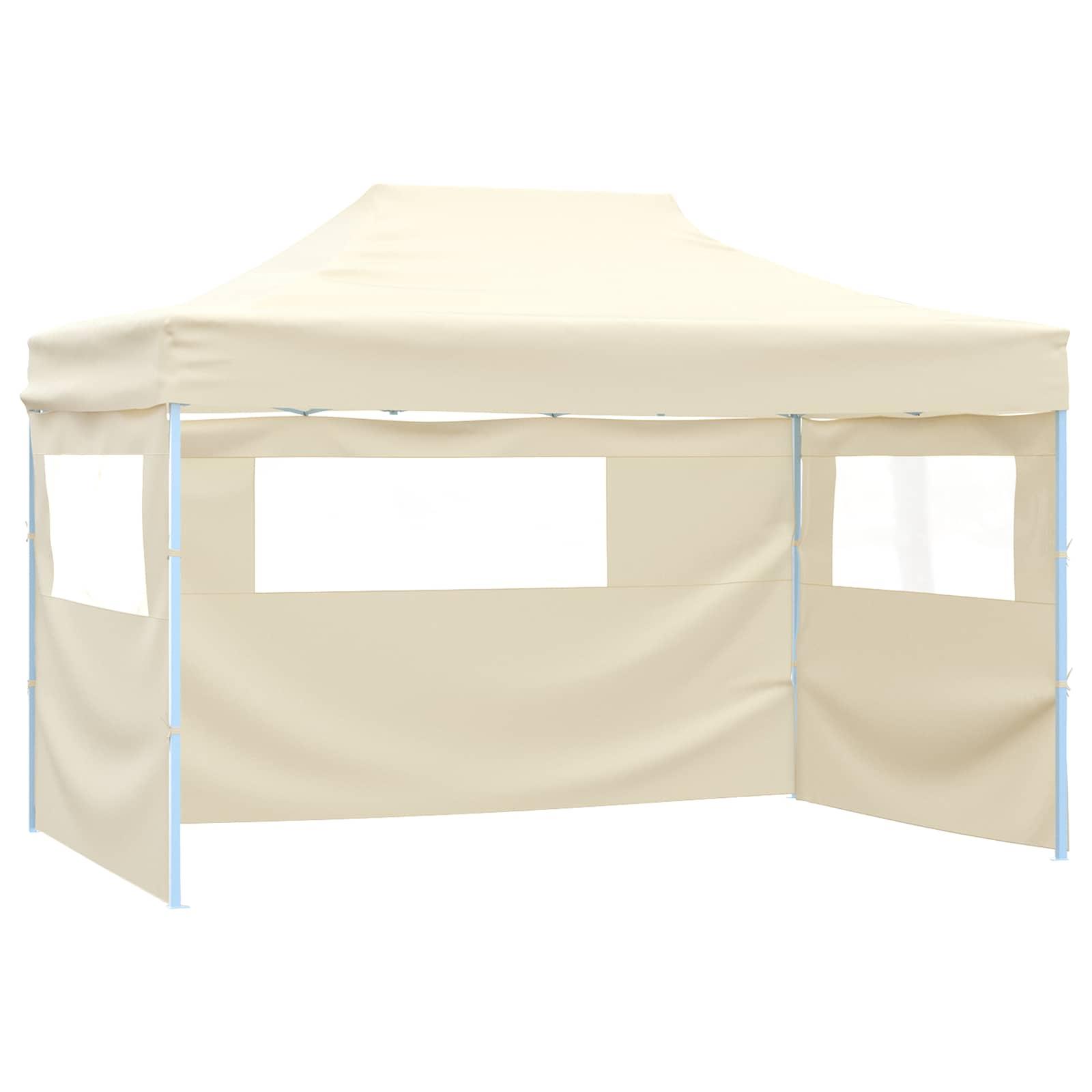 Foldbart Telt Pop-Up 3 X 4,5 M - Creme / med 2 sidevægge