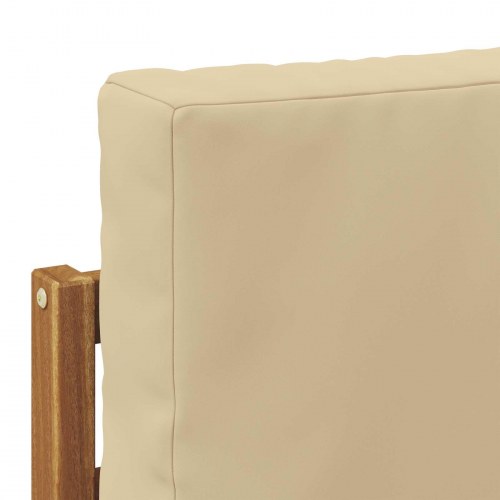 2 Stk Udendørs Mellem Sofa Massivt Akacietræ Naturfarvet