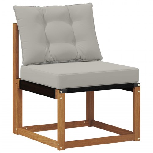 Udendørs sofagruppe med pude 4 stk Naturlig og Lys Grå