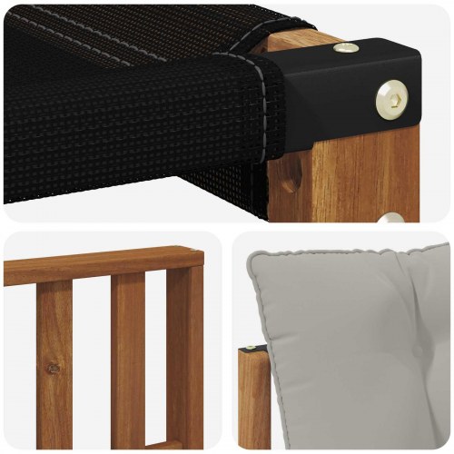 Udendørs sofagruppe med pude 4 stk Naturlig og Lys Grå