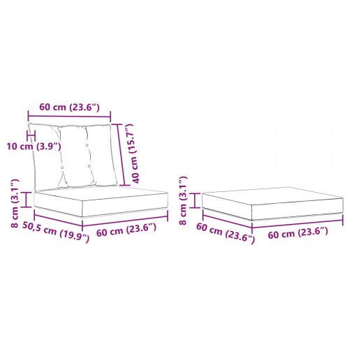 Udendørs sofagruppe med pude 4 stk Naturlig og Lys Grå