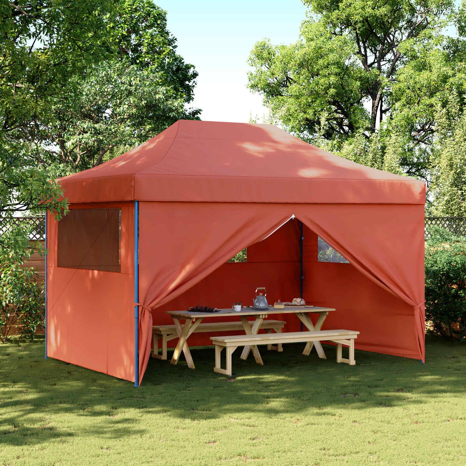Partytelt i terrakotta 279 × 410 × 315 cm - Oxford-stof, pop-up