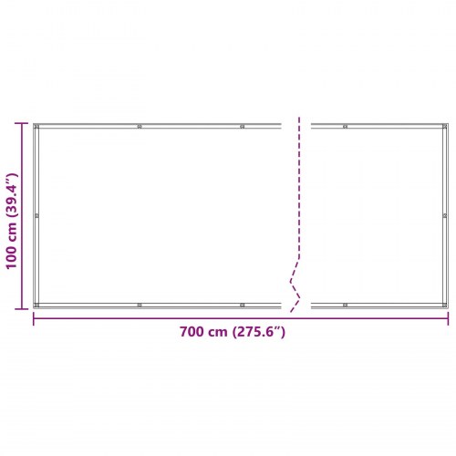 Altan Skærm Beige 100 x 700 cm Oxford stof
