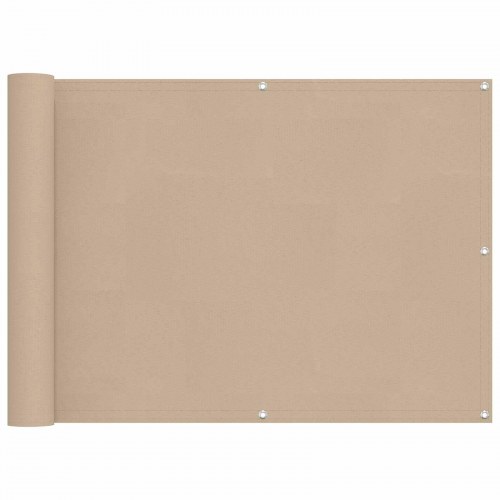 Altan skærm - beige 75 × 200 cm, PU-belagt oxford med alu-øjer