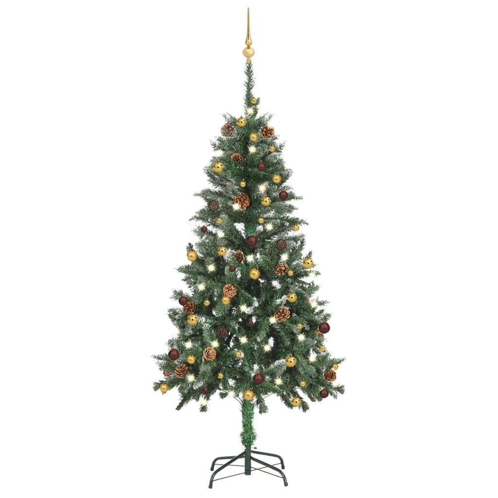 Billede af Kunstigt juletræ med lys og kuglesæt 150 cm