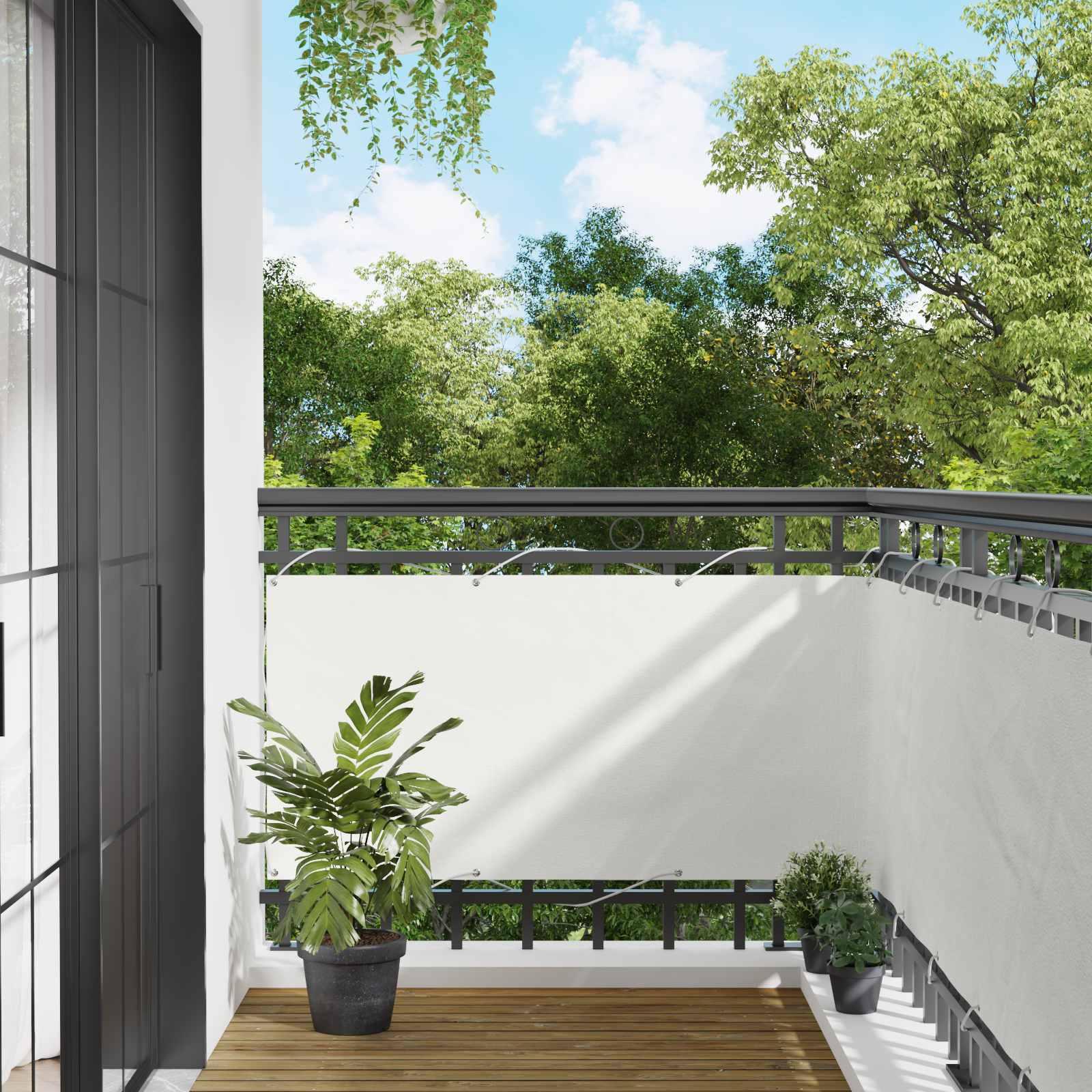 Altan Skærm Hvid 75 x 200 cm PU belagt oxford alu