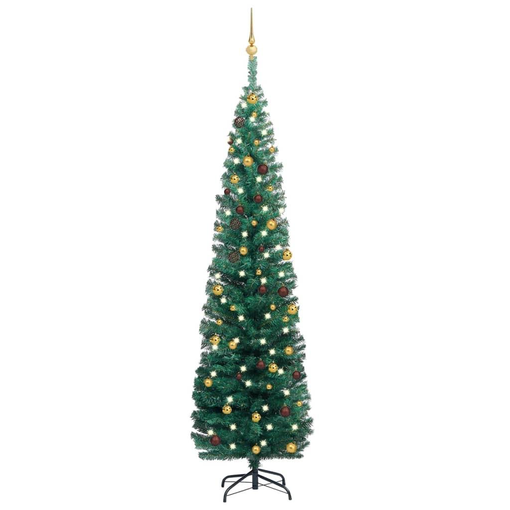 smalt juletræ med LED cm grøn