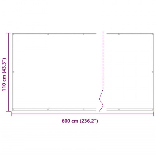 Altan Skærm Antracit 110 x 600 cm Oxford stof
