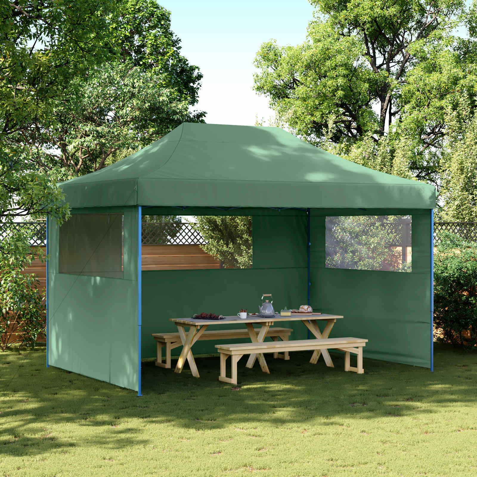 Party telt - grøn pop-up pavillon i Oxford stof, 279 × 410 × 315 cm