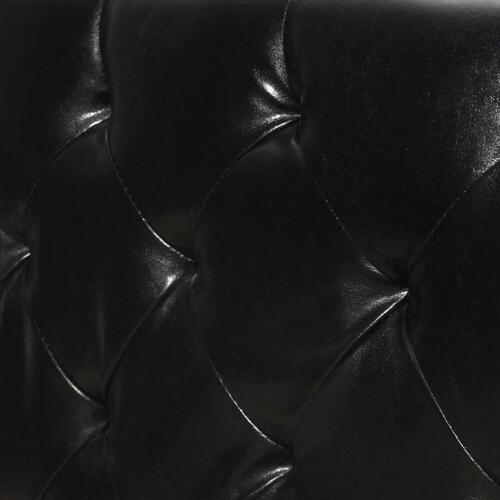 Seng med madras i memoryskum sort kunstlæder 180 x 200 cm