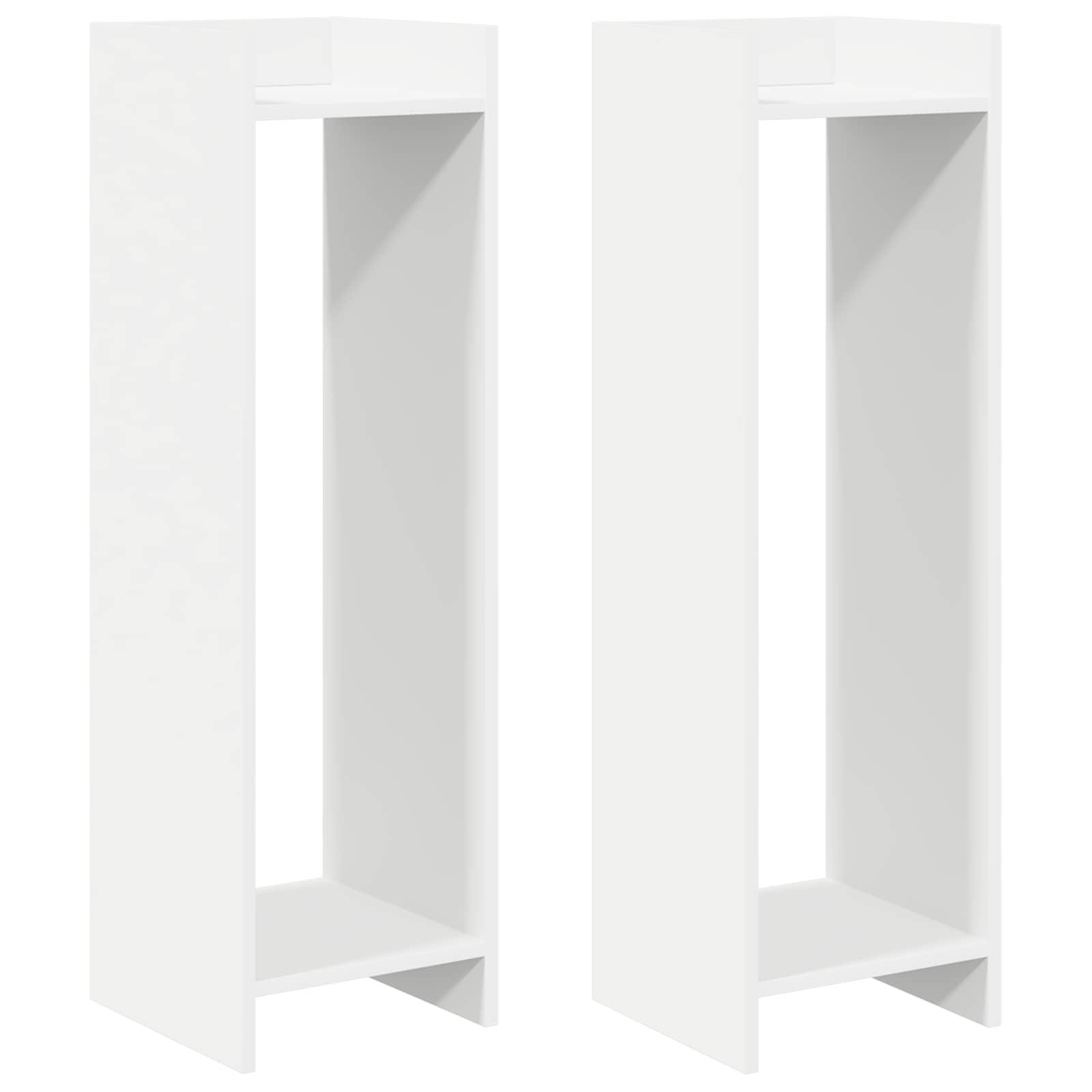 Planteholder 2 stk Hvid 30 x 30 x 100 cm Konstrueret træ