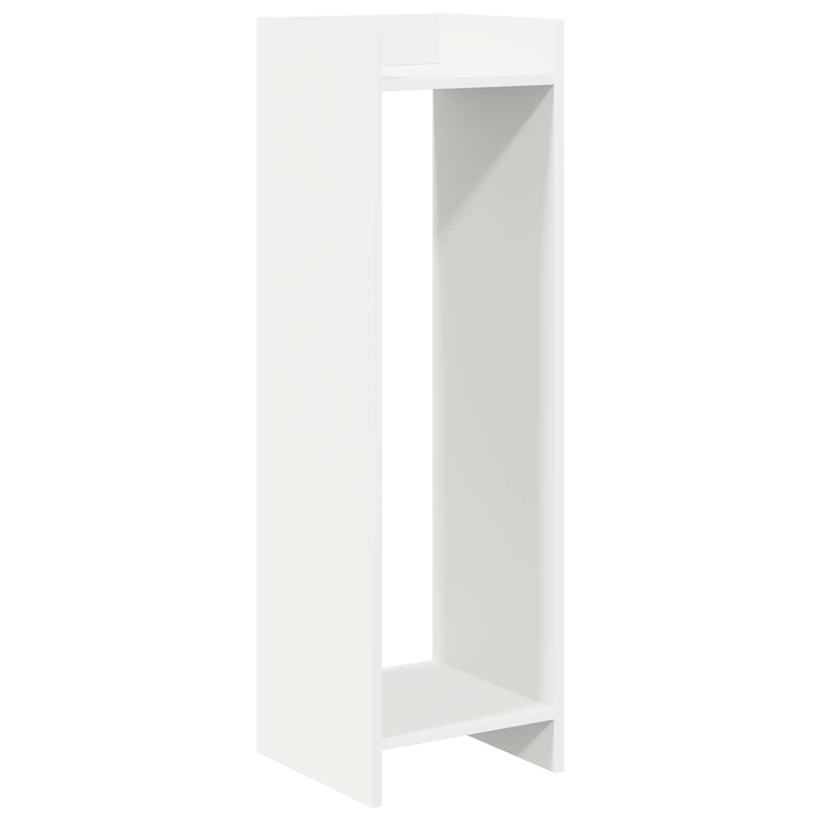 Planteholder med hylde - hvid 30 × 30 × 100 cm i konstrueret træ