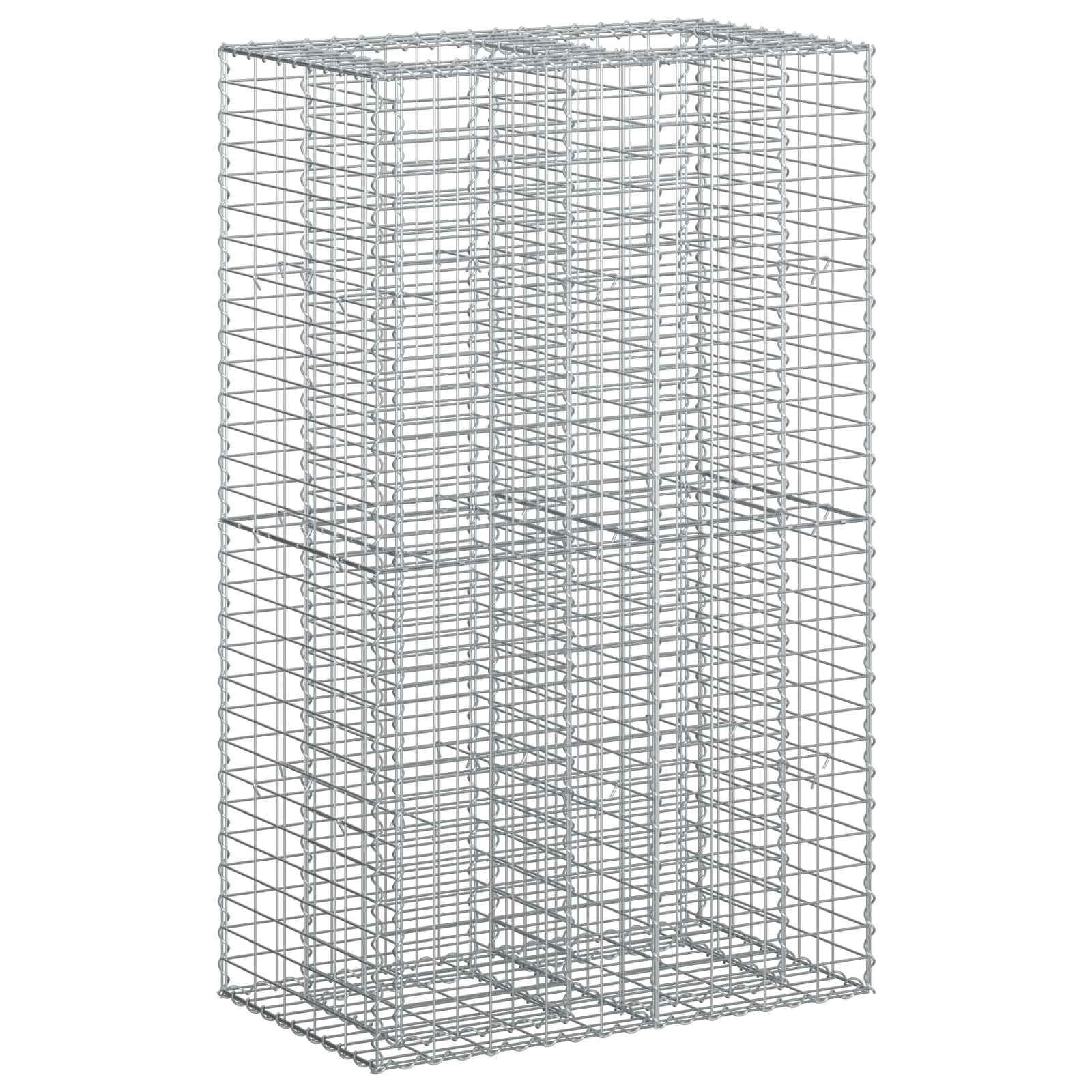 Gabion højbed Sølv 90 x 50 x 150 cm Galvaniseret stål